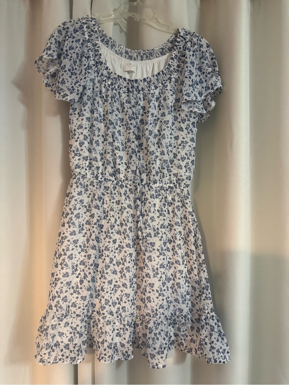 Sienna Sky White Dress with Blue Floral Print